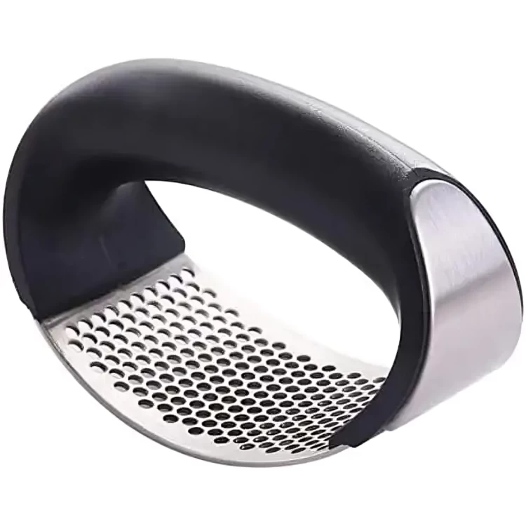 هراسة ثوم ستانلس ستيل بيد بلاستيك، 10x7.5 سم - أسود